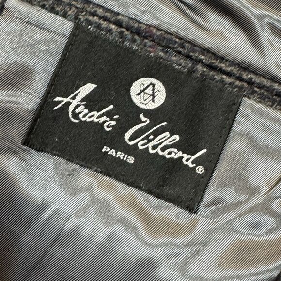 Tweed Windowpane Wool Sport Coat—André Villard Paris 44S Vintage Hungary - Picture 6 of 15